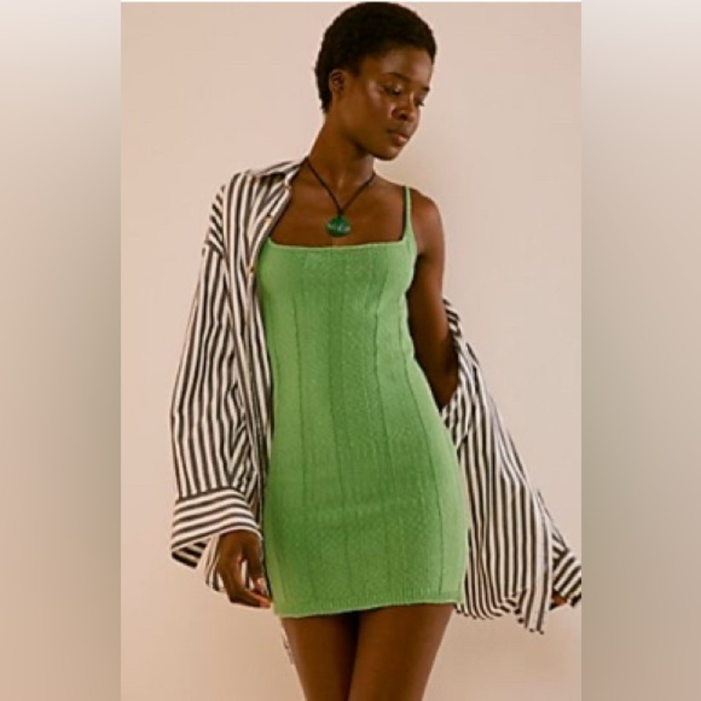 Free People Green Sweater Dress